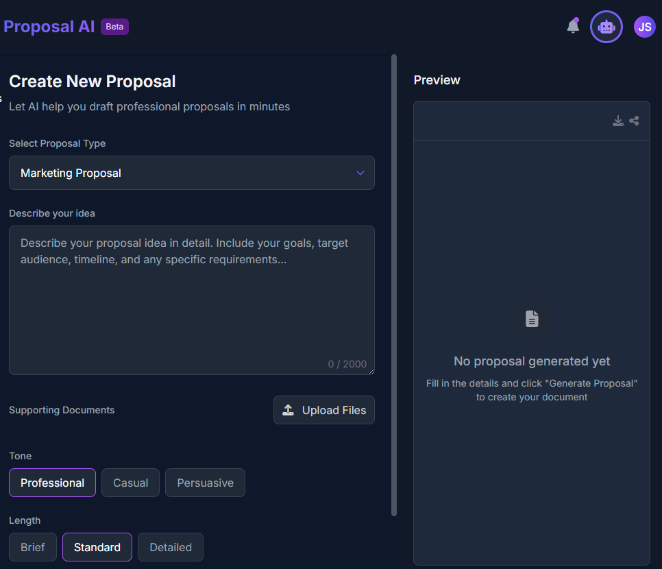 Proposal AI Screenshot